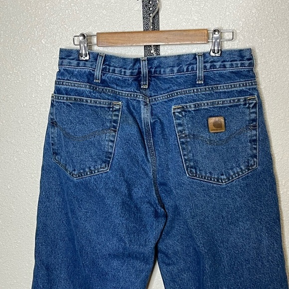 Carhartt Relaxed Fit Plaid Lined Flannel Jeans Sz 34 X 30 - Picture 5 of 7